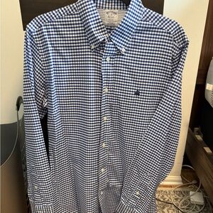Brooks Brothers Navy and White Checkered Shirt